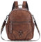 VASCHY Rucksack Damen, Mode Vintage Klein Rucksack Mädchen Mini Schultasche Elegant Casual Daypack for Reise Einkaufen Student Teenager Braun