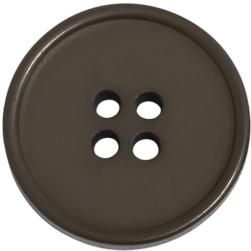 AERZETIX - C74054 - Set mit 10 runden Nähknöpfen Ø15x2 mm mit 4 Löchern L24 24L mit Rand - Kunststoff - braune Farbe - Öffnungsdurchmesser 1,5 mm - kurzwaren nähen kleidung dekoration