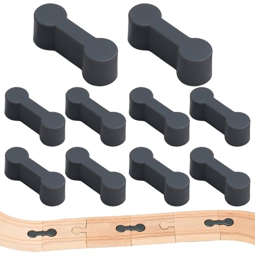 10 Stck L-3D Universal Verbinder Set Holzschienen Holzeisenbahn Adapter Gleisverbinder Holzbahnverbinder Verbindungsstück kompatibel mit Brio Lillabo Melissa Thomas IKEA u.v.m (Grau)
