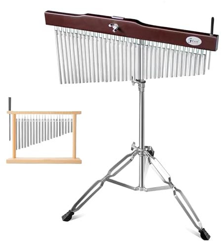 36 Tone Bar Wind Chime, Wind Chime Instrument, 28.34-45.3-Inch Adjustable Height Classroom Stand Wind Chime for Practice and Performance (with Desktop Chimes)