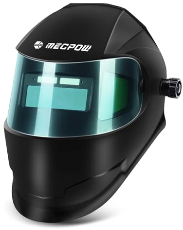 Mecpow Careta Soldar Automatica, con oscurecimiento automático, con un ángulo de visión de 180°, Máscara de Soldadura, para Soldadura TIG, MIG y Corte con electrodo (Negro)