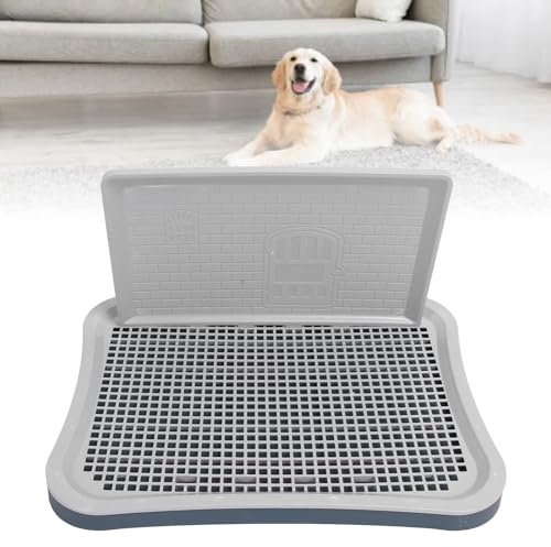 Toilette per Addestramento Cani, Vasino Portatile Rimovibile per Addestramento in Rete per Cuccioli con Colonna a Parete, Lettiera per Cani Vassoio per Addestramento per Animali