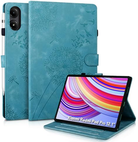 Rostsant Coque pour Xiaomi Redmi Pad Pro 4G/5G 12.1 Pouces Pissenlit Housse en Tablette Cuir PU Protection pour Xiaomi Redmi Pad Pro 4G/5G 12.1 Pouces Bleu
