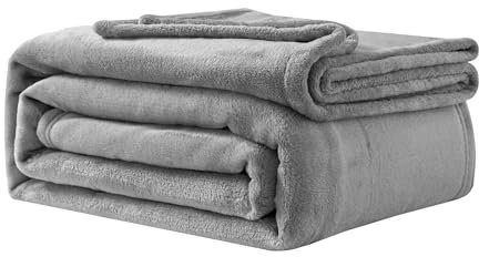 Good Nite Morbida coperta in pile, 230 x 270 cm, coperta per divano, morbida e grande, coperta per adulti, coperta calda, lavabile in lavatrice, colore: grigio
