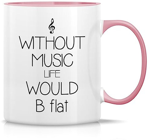 Funny Mug - Without Music Life Would B Flat Musician 11 Oz Ceramic Coffee Mugs - Funny, Sarcasm, Sarcastic, Motivational, Inspirational Birthday Gifts