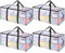 HuiCloud 4 Pack Large Storage Bags,Clear Moving Bags with tag Pocket,Heavy Duty Packing Bags Waterproof Organizer Tote with Zips for Clothes Storage Moving Travelling Camping Packing Supply