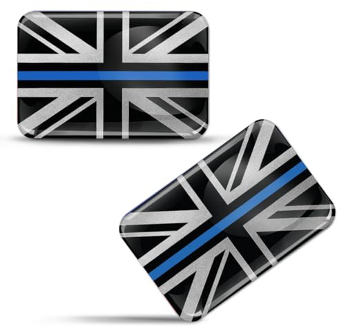 Biomar Labs UK Thin Blue Line Auto Flagge Aufkleber 3D Doming 2er Set F 240