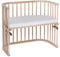 babybay Maxi extra großes Beistellbett aus massivem Buchenholz/Kinderbett Höhe stufenlos verstellbar & umweltfreundlich/mit Matratze, Gitter, Rollen (Natur unbehandelt)