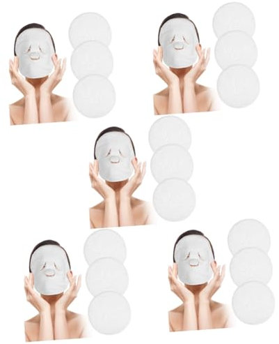 Healeved 5 Sätze Wärmemaske Mundschutzmasken Schwamm Reinigungsmittel Heiße Kompressen-gesichtshandtuchmasken Gesichtsmaske Handtuch -baumwolle 3 Stück * 5