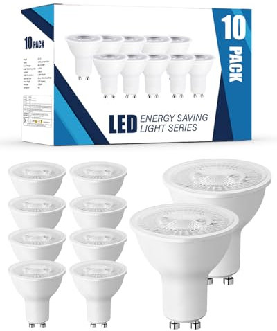 ViKKent GU10 LED Warmweiß Lampe 2700K, 4W 550 Lumen Warmweiß Glühbirnen, 50W Halogenlampe ersetzt, Abstrahlwinkel 120° Leuchtmittel, Nicht Dimmbar Energiesparlampe, 10 Stück