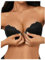 GORGLITTER Women's Strapless Push Up Front Fastening Bra Underwire High Support Scalloped Cross Back Lace Bras Black 34C