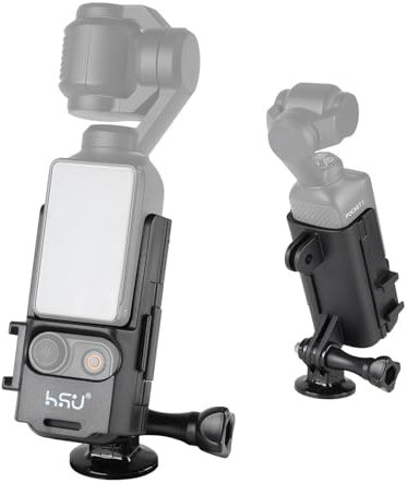 HSU Pocket 3 Cage, Expansion Frame Adapter Mount Protective Bracket Protection Accessories for DJI Osmo Pocket 3, Plastic Frame 1/4 Cold Shoe Action Camera Tripod Mount
