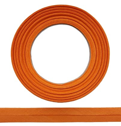 ME:NaMa Schrägband aus 100% Baumwolle - 10 m x 30 mm (gefalzt) - Hochwertiges Einfassband, Baumwollband, Schrägband - Ideal zum DIY-Nähen - In Belgien hergestellt, auf einer Rolle (Orange)