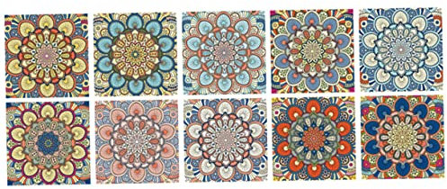 Didiseaon 10stücke Barock Stil Wandaufkleber Wasserfeste Mandala Fliesenaufkleber Für Badezimmer Und Küche Abnehmbar Und Selbstklebend Langlebig Und Pflegeleicht