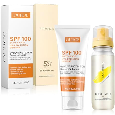 2 Piezas Protector Solar 100 SPF + Spray Solar SPF 50
