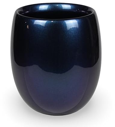 Campella - Maceta Orbis Lacada - Maceta Decorativa Interior - Tiestos plantas - Macetas Redondas, Maceteros Interior y Exterior - Exclusiva y Elegante, Premium,Maceteros Altos (Azul Ruby, Grande)