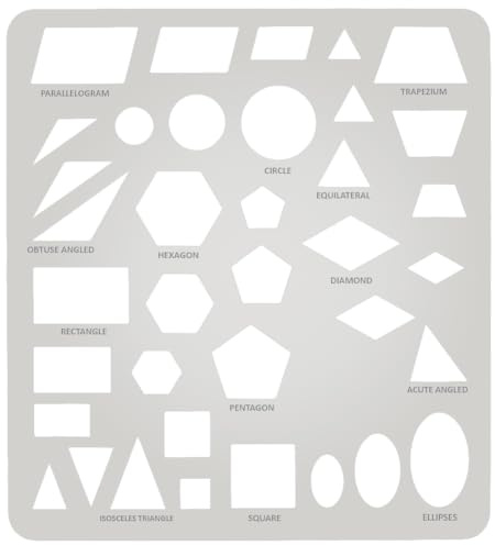 BENECREAT Geometrische Schablonen Aus Metall 304 Edelstahl Formschablonen Zeichenvorlagen Zum Zeichnen Architektenwerkzeug Skizzieren Malen