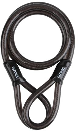 Venzio Heavy Duty 4FT 12mm (1/2 inch) Bike Lock Cable with Loops, Security Steel Lock Cable, PVC Coated Anti-Theft Chain for Bicycle, Gate, Grill, Generator