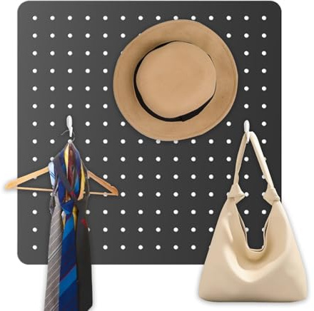 Mimoqk Panneau Perforé | Organisateur Mural de Bureau - Panneaux Multifonctions pour Outils Fournitures Décorations Affichage Cuisine Chambre