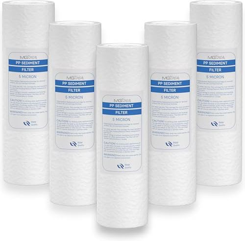 CARTUCCE FILTRO FILTRAZIONE ACQUA KIT FILTRI 10 SEDIMENTI PP 254mm UNIVERSALI SPUGNA COMPATIBILI DEPURATORI OSMOSI INVERSA ADDOLCITORE PURIFICATORE CASA (5, 5 Pezzi (PP))