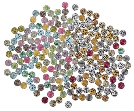 WRITWAA 200 Stück Leopardenmuster Glas patches DIY Schmuckanhänger für Ketten Armbänder Basteln Glas dom deko Langlebiges Zubehör Geschenkidee