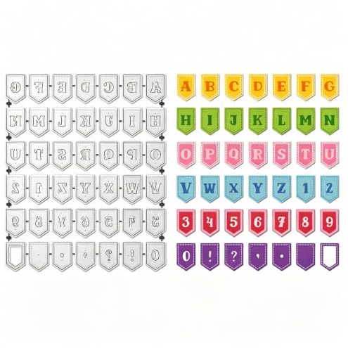 UNICRAFTALE 42Pcs A Z Buchstaben Metall Stanzen Schablonen 0 9 Zahlen 3D Prägeschablonen Für Kartenherstellung DIY Scrapbooking Fotoalbum Journal Dekoration Bastelbedarf 20x16.5cm