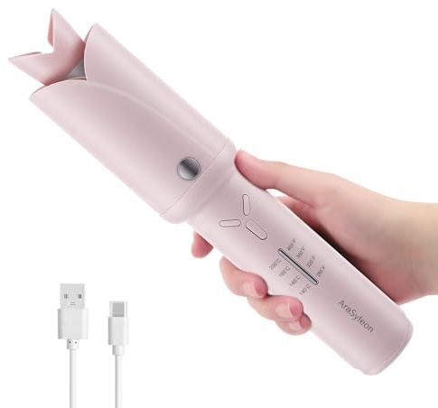 AraSyleon Automatischer Lockenstab Kabellos 32mm, 4 Temp. 350g Leicht | Für mittellange Haare | 2600mAh | 140–200 °C | Turmalin-Keramik | 60s Aufheizung | integrierter Anti-Knoten-Sensor