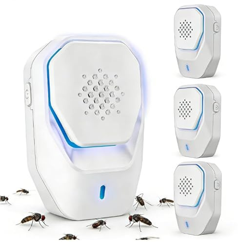 AILEDA 4 Pack Ultrasonic Pest Repeller, Mouse Repellent Indoor Ultrasonic Plug in, Insect Rodent Repellent for House, Pest Defense,Harmless Spider Repellent for Mice, Rat, Cockroach, Bugs, Ant