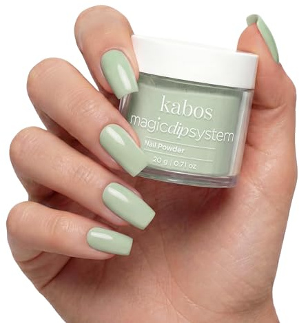 Kabos Magic Dip System Dipping Powder für Nägel 038 Matcha Latte 20g | Acrylpulver Grün Acryl Pulver Nails | Nail Art Nagelpuder