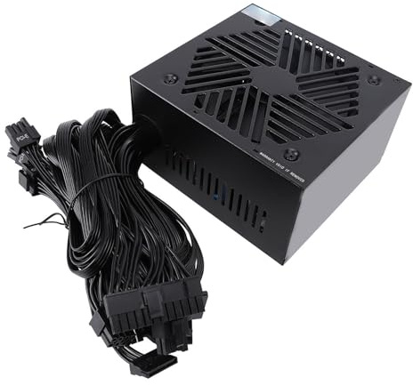 Kadimendium Fuente de Alimentación para PC 700W Active ATX con Control Inteligente de Ventilador para PC Gaming de Alto Rendimiento Aleación de Aluminio Negro