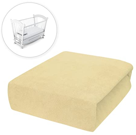 Baby Comfort Frottee Spannbettlaken für 90x40 cm Babybett Matratze (Gelb)