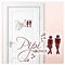 Grandora Wandtattoo Sprüche PIPI Lounge Mann Frau I dunkelrot 27 x 18 cm I WC Türaufkleber Piktogramm Bad Badezimmer Wandaufkleber Wandsticker W755