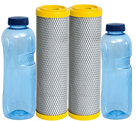 sanquell ABF Primus EM Vorteilspaket, 2 Wasserfilter mit effektiven Mikroorganismen, inklusive 2 TRITAN-Flaschen