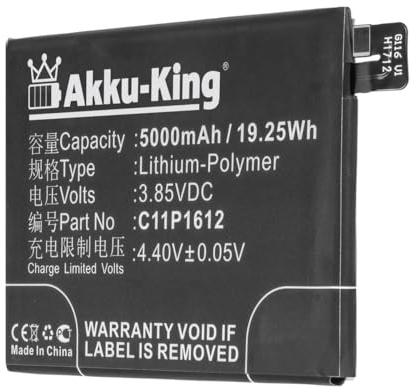 Akku-King Akku kompatibel mit Asus C11P1612 - Li-Polymer 5000mAh - für ZenFone 3 Zoom, 3 Zoom Dual SIM LTE, 3 Zoom S, ZE553KL