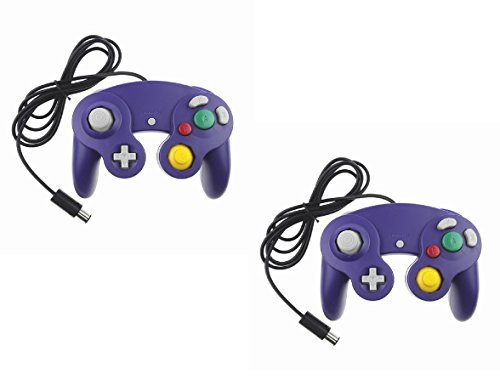 2 Manettes Filaire pour Nintendo GameCube, Wii, Wii U – 1,70 m – Violet – Compatible PAL/JAP/US – Straße Game