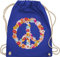 Shirtracer Turnbeutel Rucksack - Sprüche Statement - Peace Flower Power Hippie Peace Zeichen I Friedenszeichen I 90er I 70er - Unisize - Royalblau - festival turnsack mit aufschrift 90s beutel