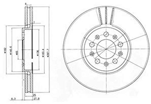 DELPHI 2x Bremsscheibe Vorne Ø288mm Höhe: 34,2mm Dicke: 25mm Belüftet BG3035C