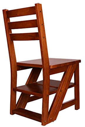 LHNLY-Stepladder Marchepied Tabouret Échelle 4 marches en Bois Noir Escabeau léger et Pliable Marche Multi-Niveaux pour escabeau pour loft de bibliothèque à Domicile - capacité de 300 LB