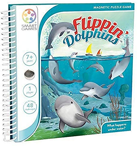 SmartGames - Flippin' Dolphins, Magnetic Puzzle Game with 48 Challenges, 7+ Years