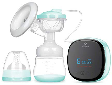 TrueLife Nutrio BP Electric Elektrische Brustpumpen, Milchpumpe mit Display, BPA Free (100% Silikon), 100 Minuten mit einer Batterieladung, 3 Betriebsarten und 9 Absaugebenen