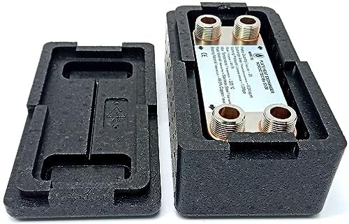 Nordic Tec Ba-12-20 - Scambiatore di calore in acciaio INOX con isolamento, 20 piastre da 45 kW 3/4