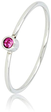 My Bendel Bedeutung Ring Silber mit fuchsia Stein- Ringe für Damen - Bleibt schön und Verfärbt nicht - Aussagekräftigen Steinringe - Silber und Gold - mit Luxuriösen Geschenkverpackung