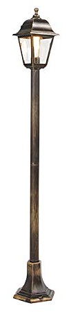 Qazqa classic-antique außen Laterne für den Garten - Capital - Gold, max. 15W, Geeignet für LED, 122cm, IP44