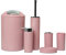 Generic 6X 6 Piece Bathroom Accessory Set, Toilet Brush, Waste Bin, Soap Dish, Tooth Brush Holder Soap Dispenser, Rinse Cup - Pink, As Described