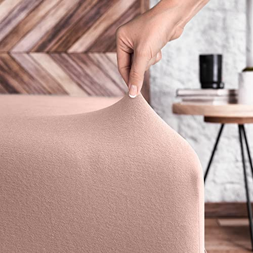 Wolkenfeld Spannbettlaken 140x200cm-160x200cm - 100% Baumwolle - Superweiches Jersey Bettlaken für Matratze, Boxspringbett oder Topper - 5 bis 20cm Matratzenhöhe, Rose