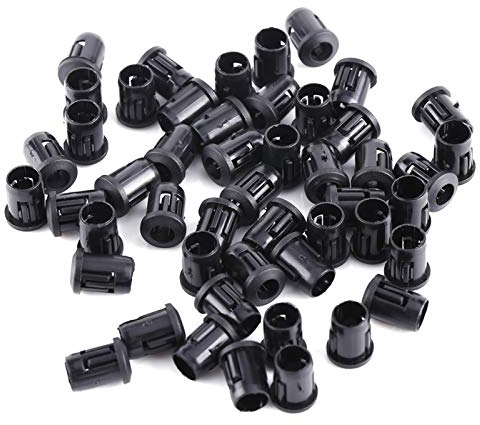 50Pcs LED Halter, Plastik Schwarz Vintage Lampenfassung Klipp Lünette Befestigung Verkleidungs Anzeigen für LEDs 3mm 5mm 8mm 10mm(5mm)