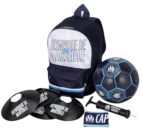 OLYMPIQUE DE MARSEILLE Football kit Enfant Om - Ballon Sac Pompe Brassard - Collection Officielle