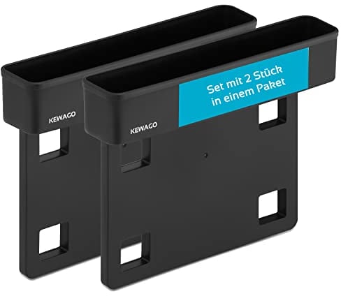 Kewago 2 Stück Auto Organizer Mittelkonsole – Zubehör Auto Aufbewahrung – Einfache Montage zwischen Autositz & Mittelkonsole – Praktische Ergänzung zum Getränkehalter