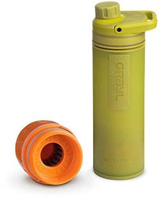 Grayl UltraPress Outdoor- & Reisewasserfilter | für 150L Wasser | Filterkartusche wechselbar | Forager Moss mit 1 Ersatzfilter