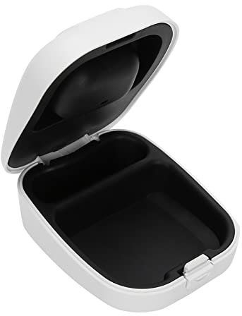 Behind‑The‑Ear Hearing Aid Case,Waterproof Drop Resistance Storage Box Portable Protective Box Hearing Aid Container for Storing Hearing Aids(White)
